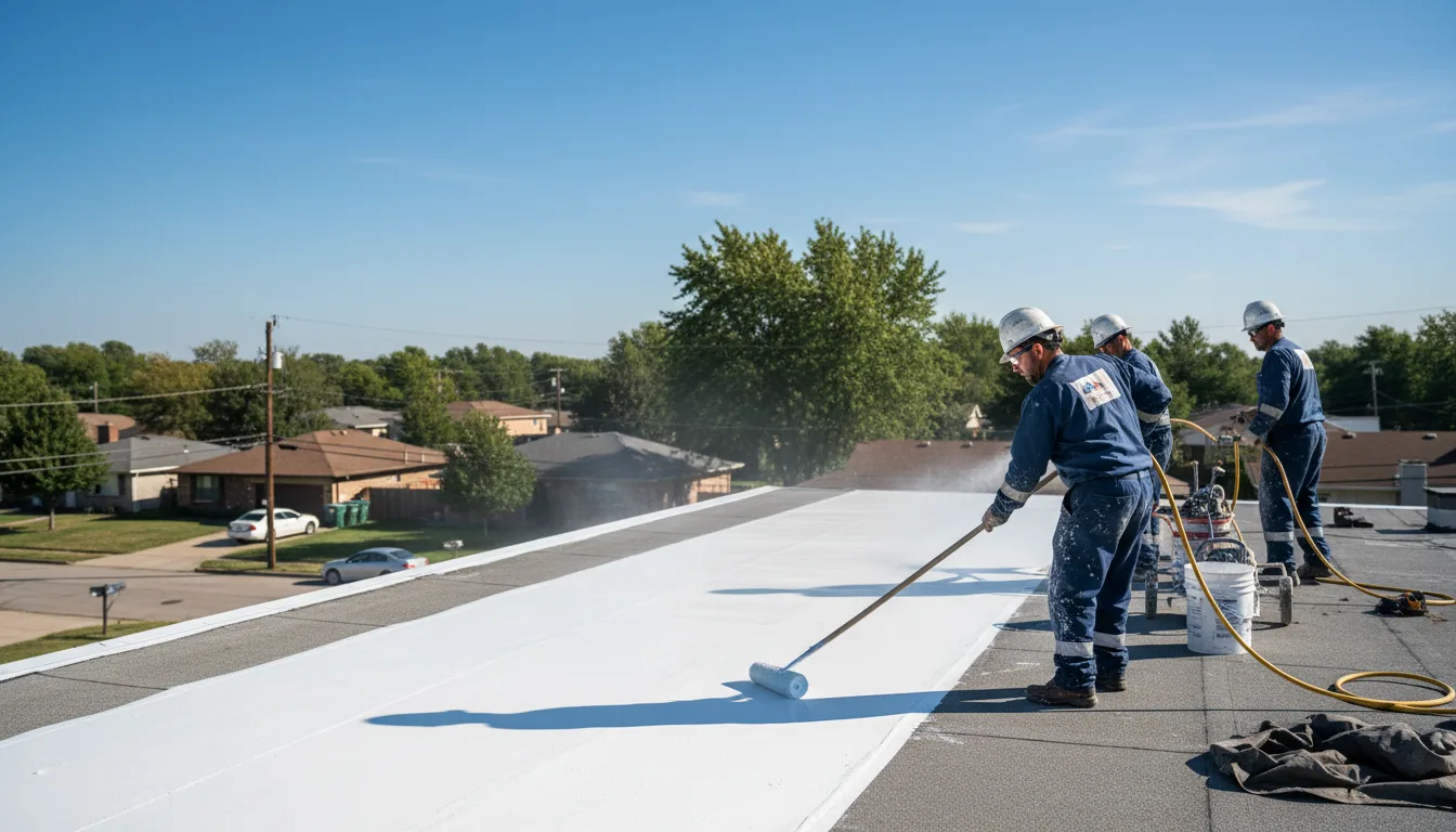 Commercial roof coating in Woden, IA near me